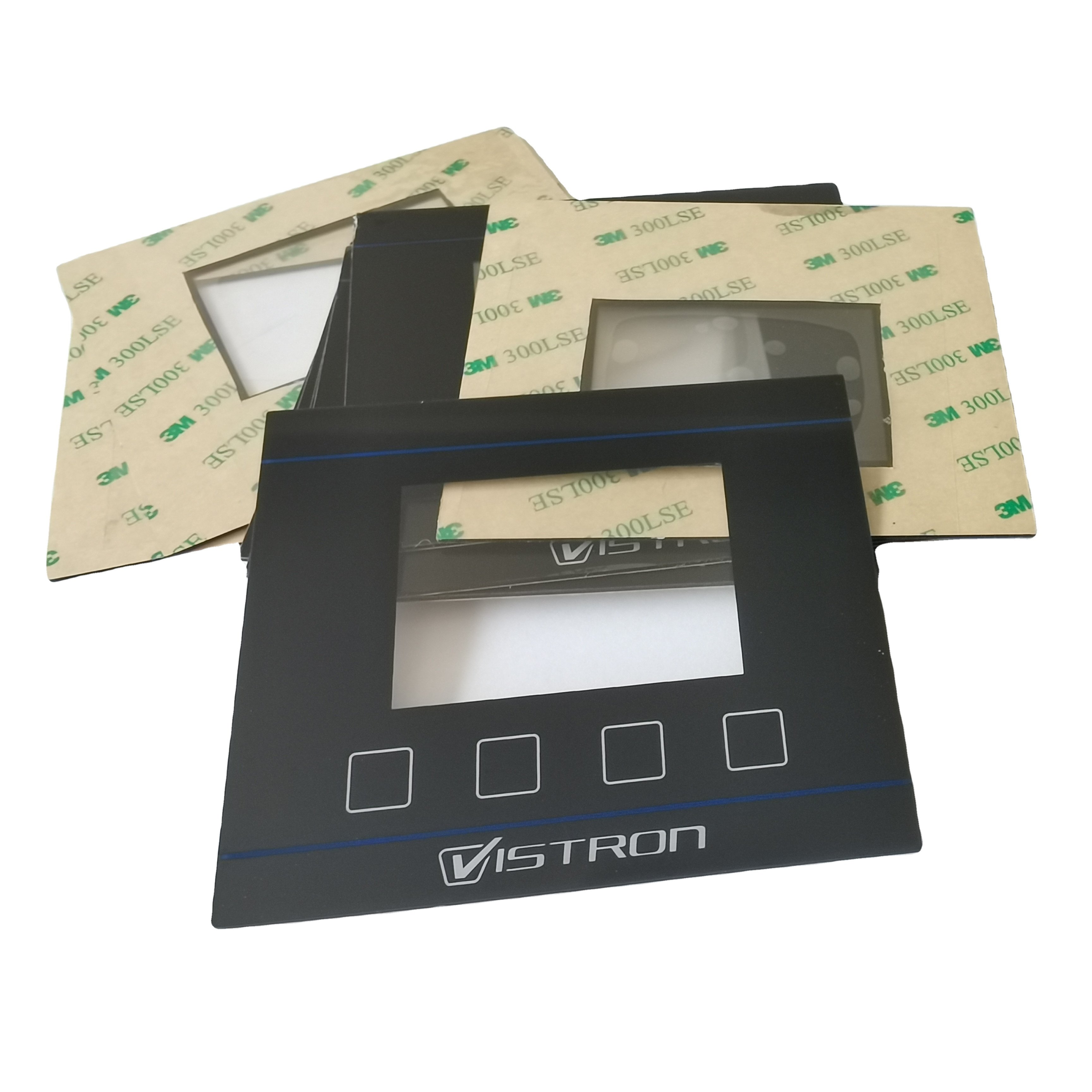 OEM custom printing logo waterproof silk printing PET material 3M467 3M468 self adhesive graphic overlay