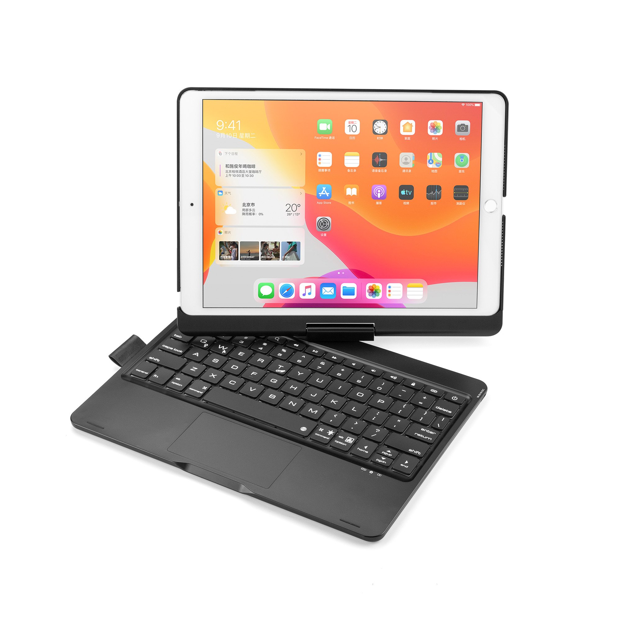 Popular Pen Slot Rotating Backlit Keyboard Wireless Keyboard Case for iPad 10.2