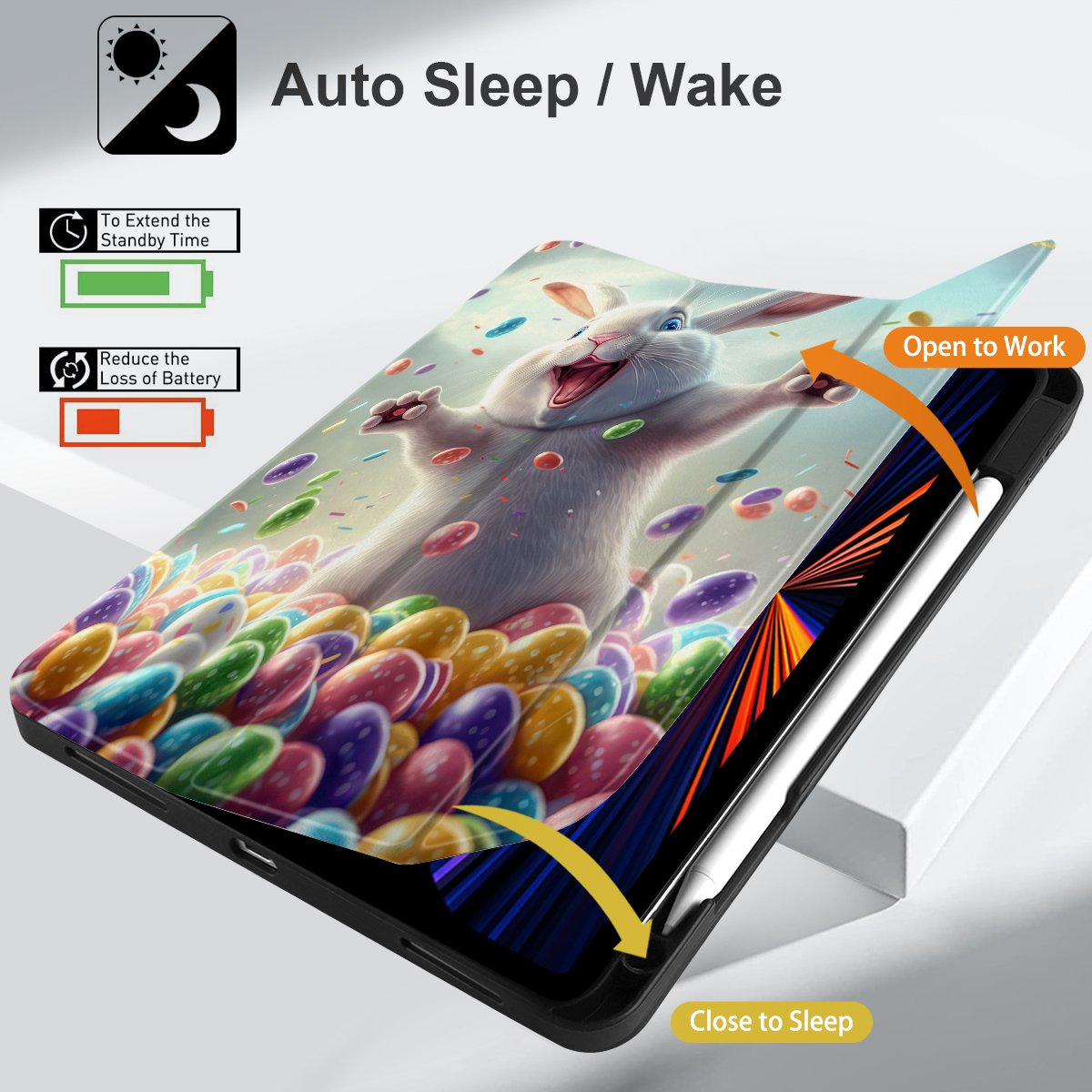 Wholesale Customized Printing Shockproof 360 rotating cover case for 7 8 9 10 11 12.9 inch tablets