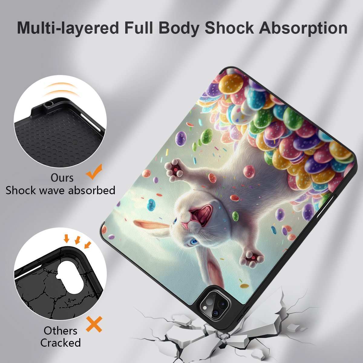 Wholesale Customized Printing Shockproof 360 rotating cover case for 7 8 9 10 11 12.9 inch tablets