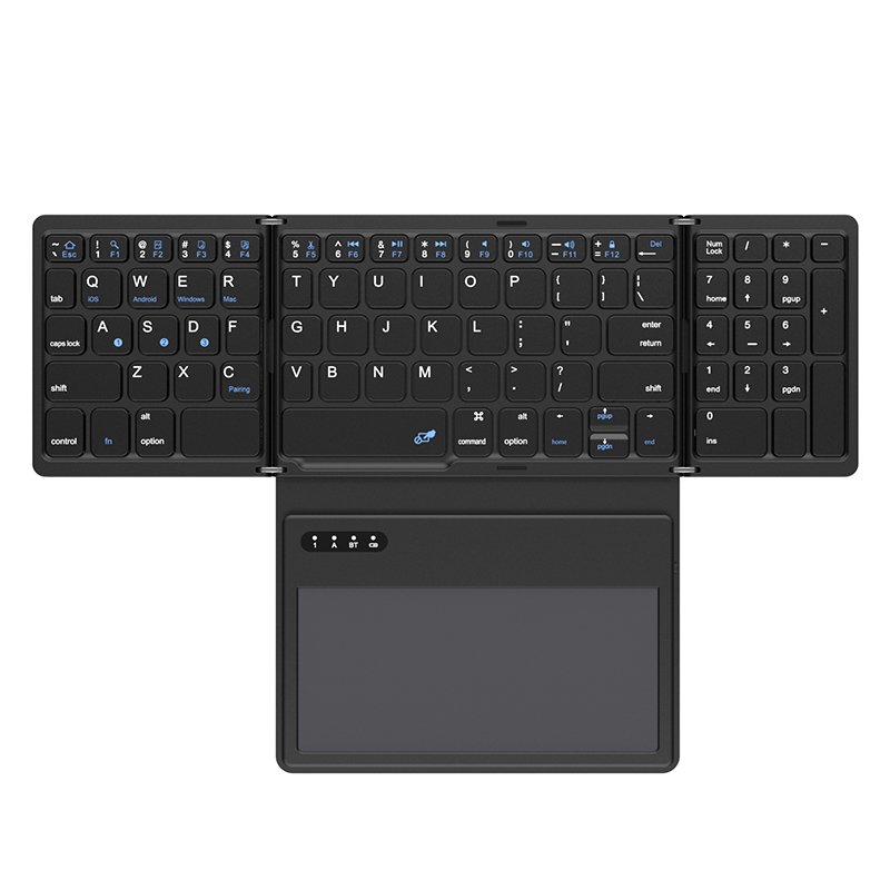 New Foldable Keyboard Touchpad Mouse Bluetooth Folding Keyboards Pocket Mini BT Keypad Wireless Keyboard for Ipad Mac Tablet