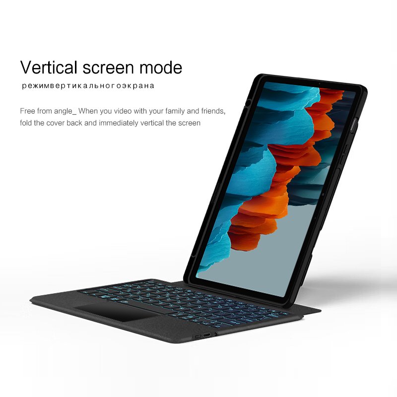For Samsung Galaxy Tab S7 Wireless Tablet Keyboard Case Sublimation Android Tablet Lite Smart Keyboard Case With Pencil Holder