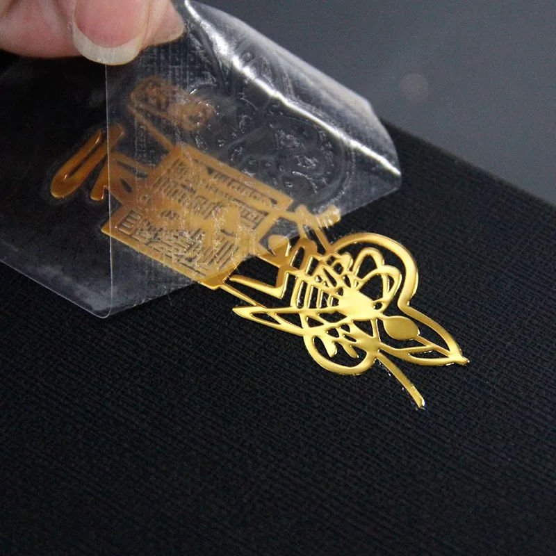 Luxury UV DTF Custom 3D Metal Foil Logo Transfer Stickers Gold Waterproof Silver Foil Labels for Packing