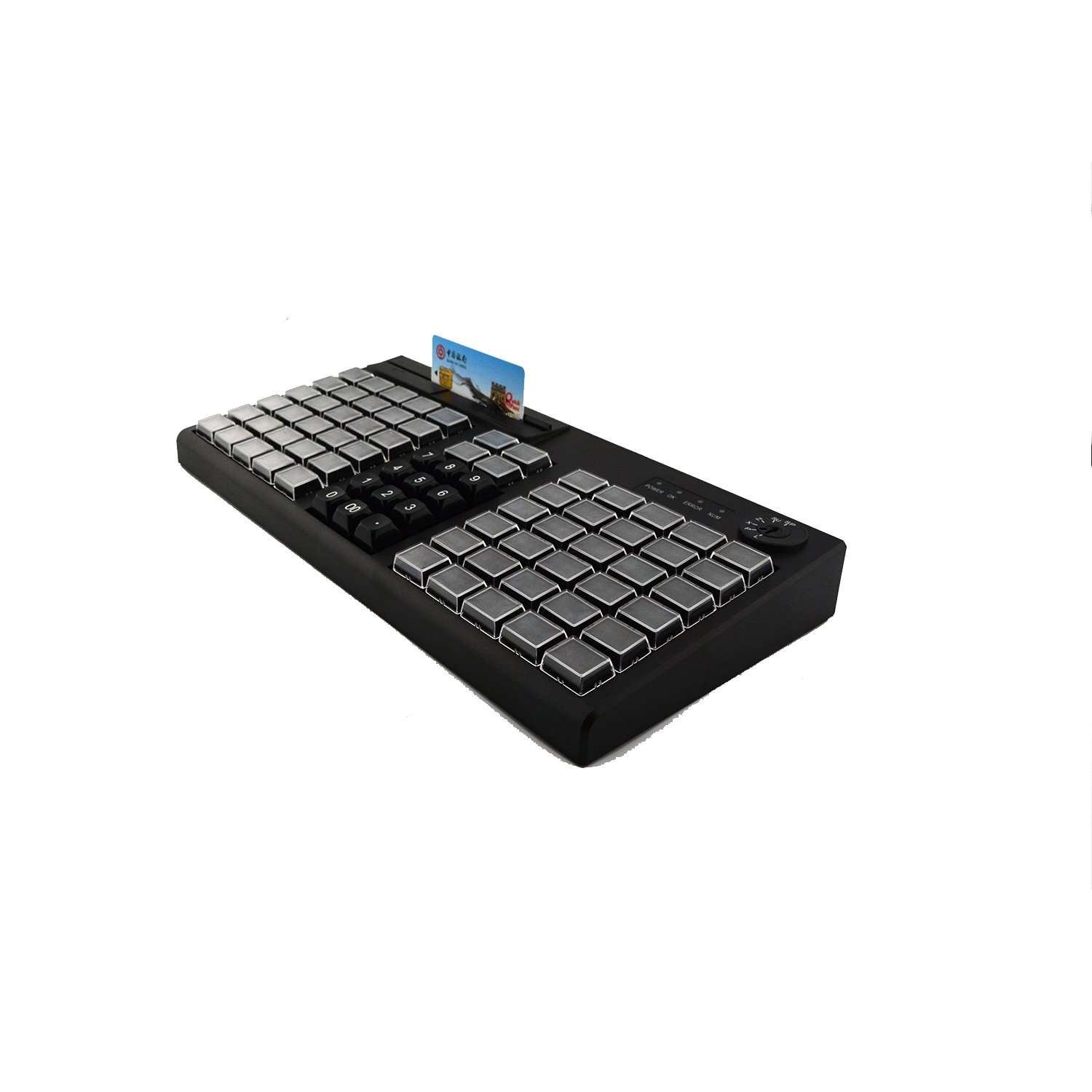 Cheapest PS/2 USB 3 Tracks Window 76 Keys Programmable POS Keyboard with Card Reader KB76M
