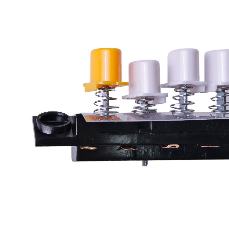 Hot selling 6 position 4 speed keyboard push button switch 1a 250v fan parts switch power oven control switch