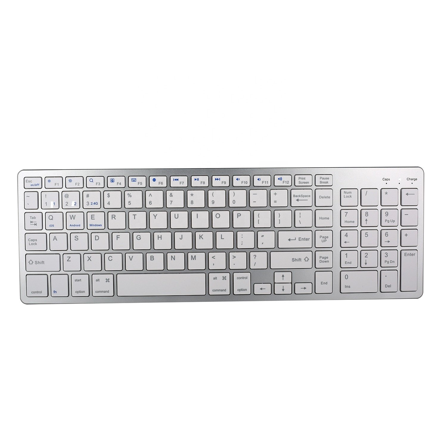 Multi-Device silver pink white grey Wireless Keyboard For Tablet Phone Laptop Keypad Portable With 2.4G mini receiver