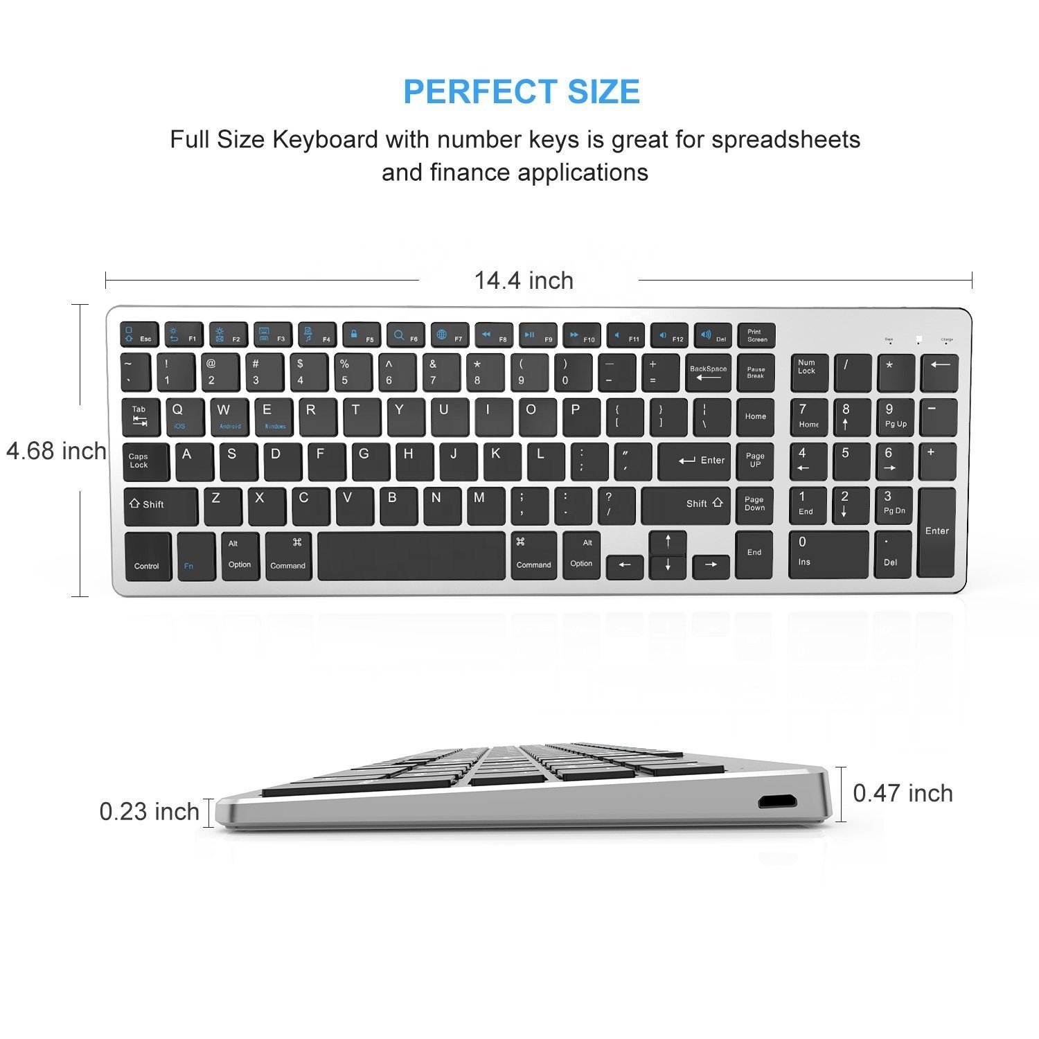 Multi-Device silver pink white grey Wireless Keyboard For Tablet Phone Laptop Keypad Portable With 2.4G mini receiver