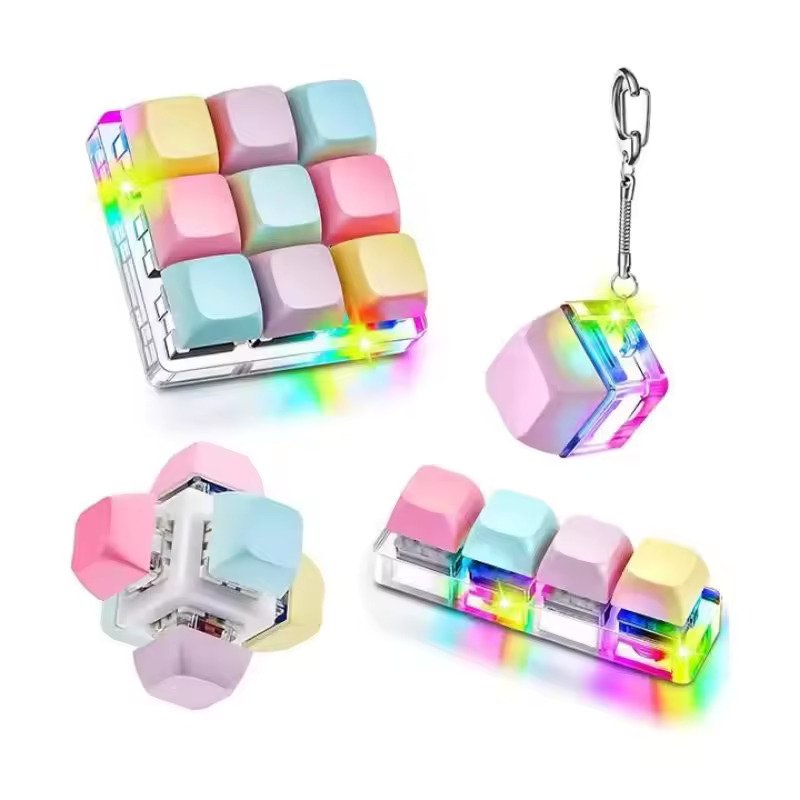 Fidget Toys Switches Keycap Key Chain Fidget Keyboard Clicker Stress Relief Keychain Decompression Gifts