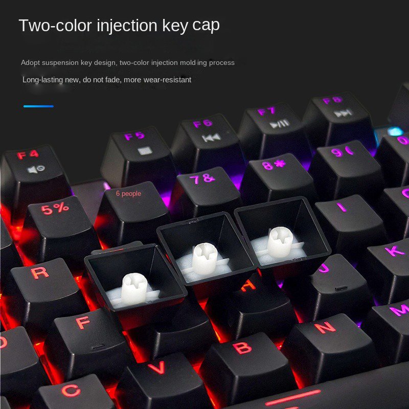 87-Key True Mechanical Gaming Keyboard LED Backlit Multifunctional Detachable Multilanguage Office Gaming Use