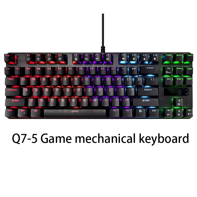 87-Key True Mechanical Gaming Keyboard LED Backlit Multifunctional Detachable Multilanguage Office Gaming Use