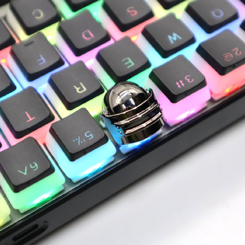 Wholesale gaming feature special design helmet grenade supplies metal keycaps for mx switch mechanical keyboards