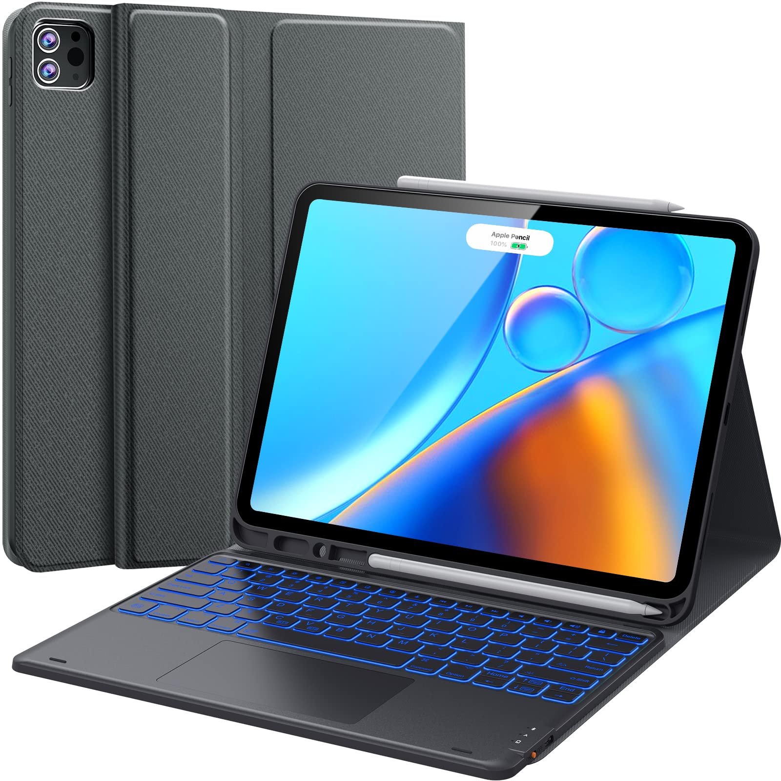 Detachable Bluetooth Touchpad Keyboard cover with Pencil Holder kickstand Case for iPad Pro 12.9 inch iPad air 13 inch M2 2024