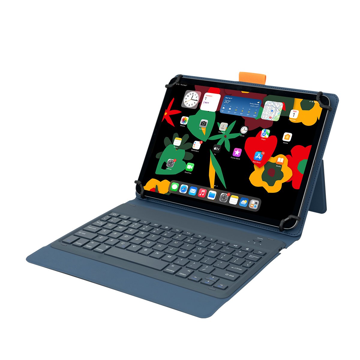Grey Blue Stylish Design Universal keyboard with Pencil holder and adjustable kickstand for 9.7-11 inch Tablet computer