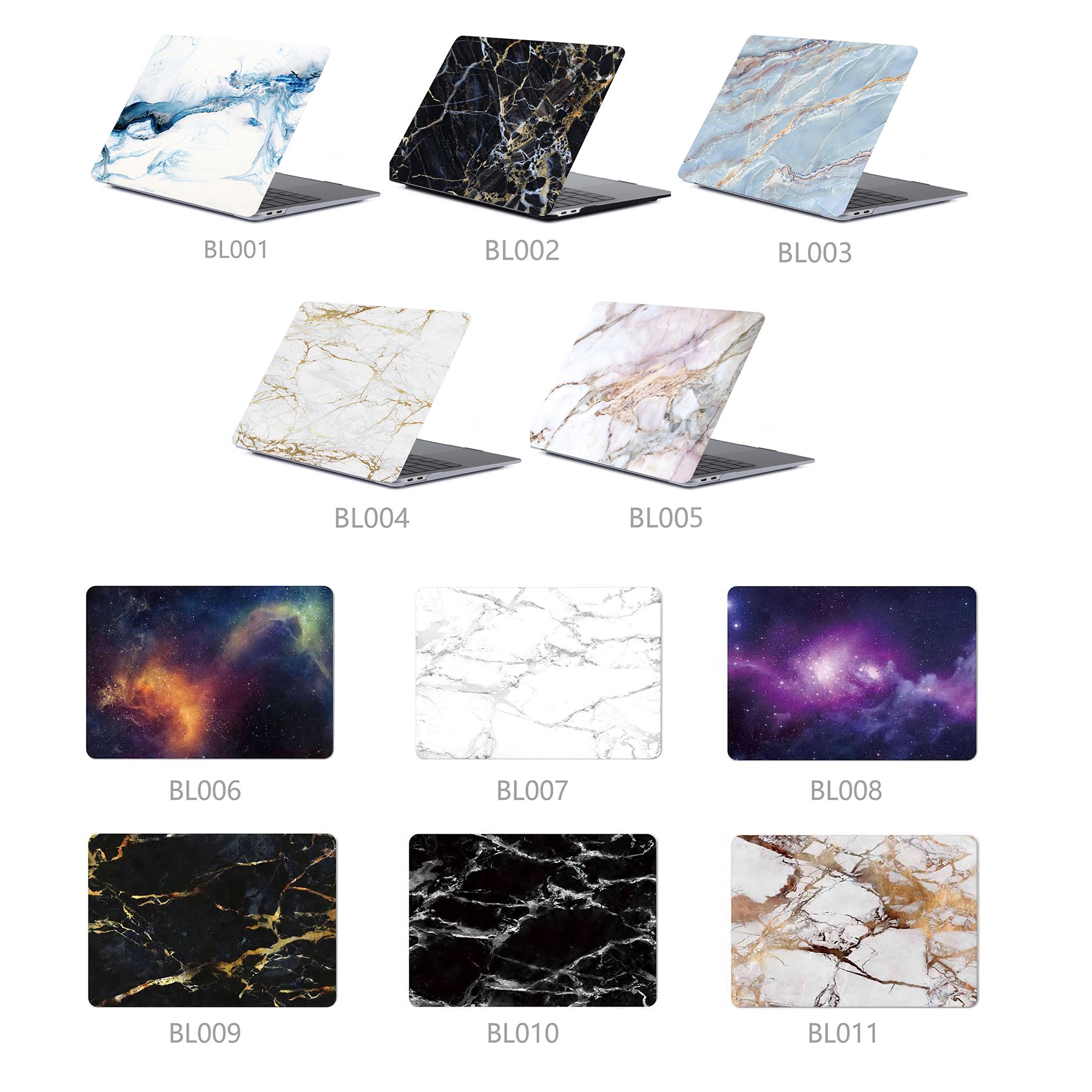2024 New Customized Print Pattern Crystal hard shell Marble Case Cover For Macbook Air Pro case 11 12 13 15 16 inch full