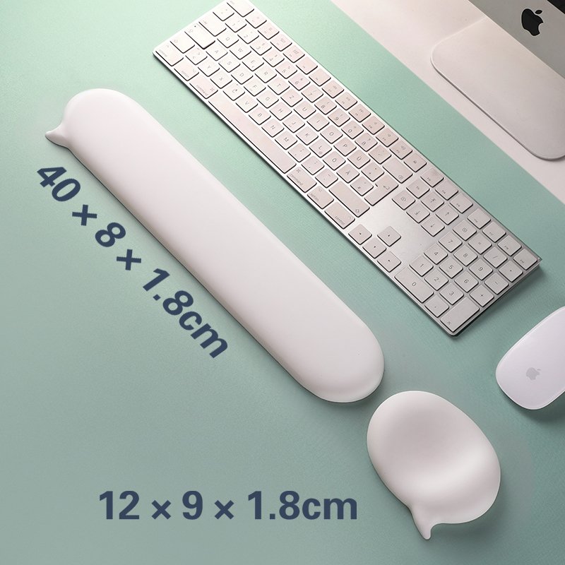Bubble Shape Silicon Wrist Rest PU Covered Water-Resistant Silica Gel Pad Rectangular Office Use