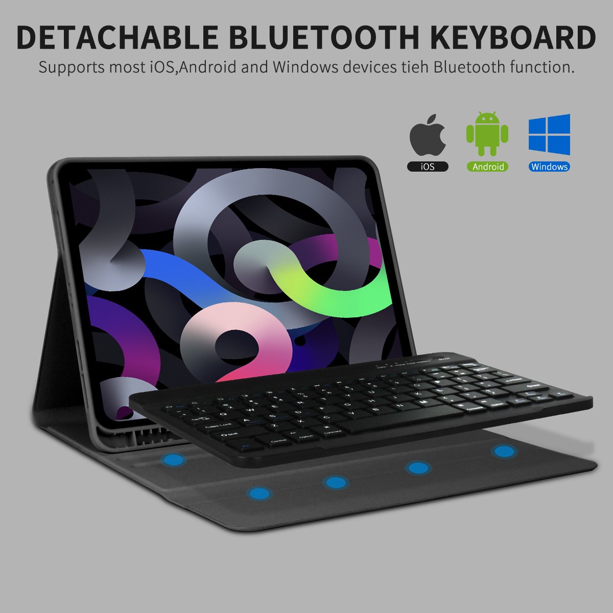 Auto Sleep/Wake Detachable Magnetic Keyboard Case Stand Folio Protect Cover Case for ipad 9.7 keyboard case with trackpad