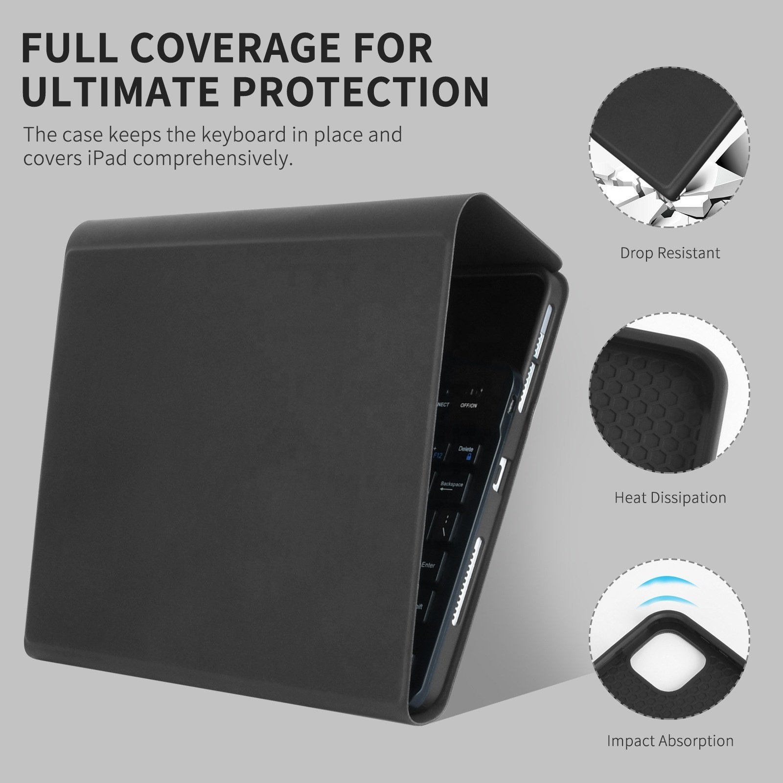 Auto Sleep/Wake Detachable Magnetic Keyboard Case Stand Folio Protect Cover Case for ipad 9.7 keyboard case with trackpad