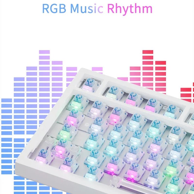 AK820 Pro Wired/2.4G Wireless/BT 3 Mode Mechanical Keyboard USB RGB LED Light PC Computer Gaming Mechanical Switch 75% Keyboard