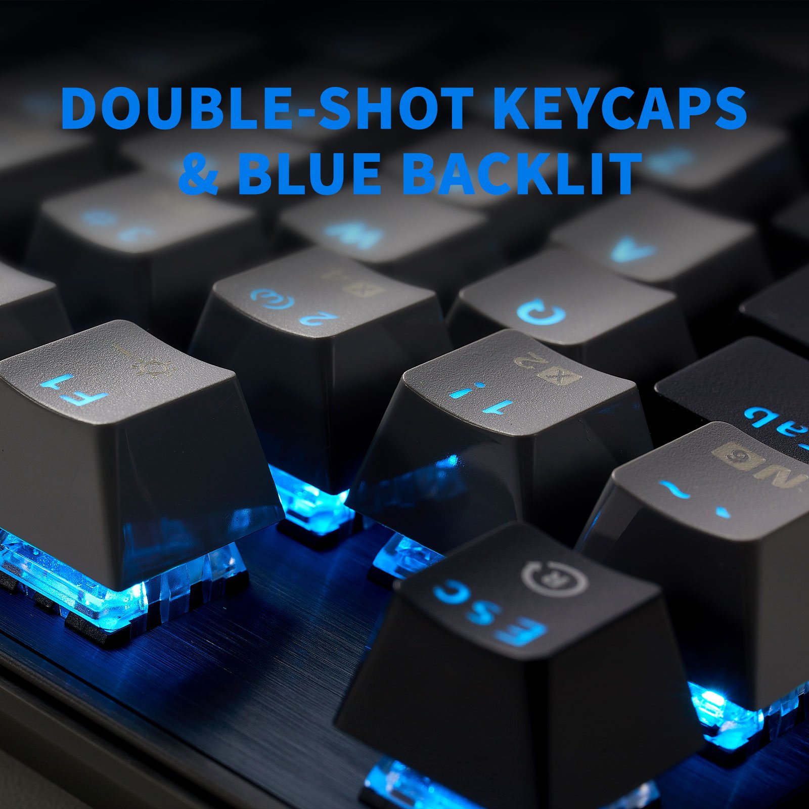 OEM Customizable Spanish Arabic French 104 Keys Blue Backlit Gaming Office Computer Laptop Red Box Switch Mechanical Keyboard