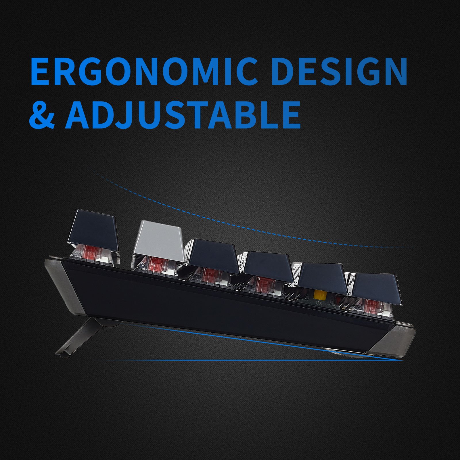 OEM Customizable Spanish Arabic French 104 Keys Blue Backlit Gaming Office Computer Laptop Red Box Switch Mechanical Keyboard