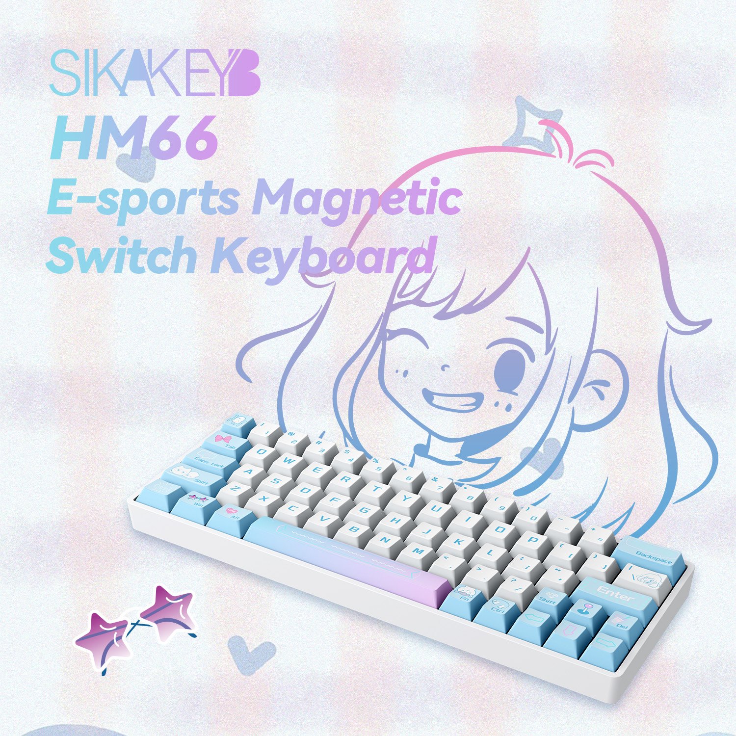 Sikakeyb Castle HM66 60% 66 Keys Compatible GH60 Rgb Hot Swap Wired GATERON Switch Mechanical Magnetic Switch Gaming Keyboard