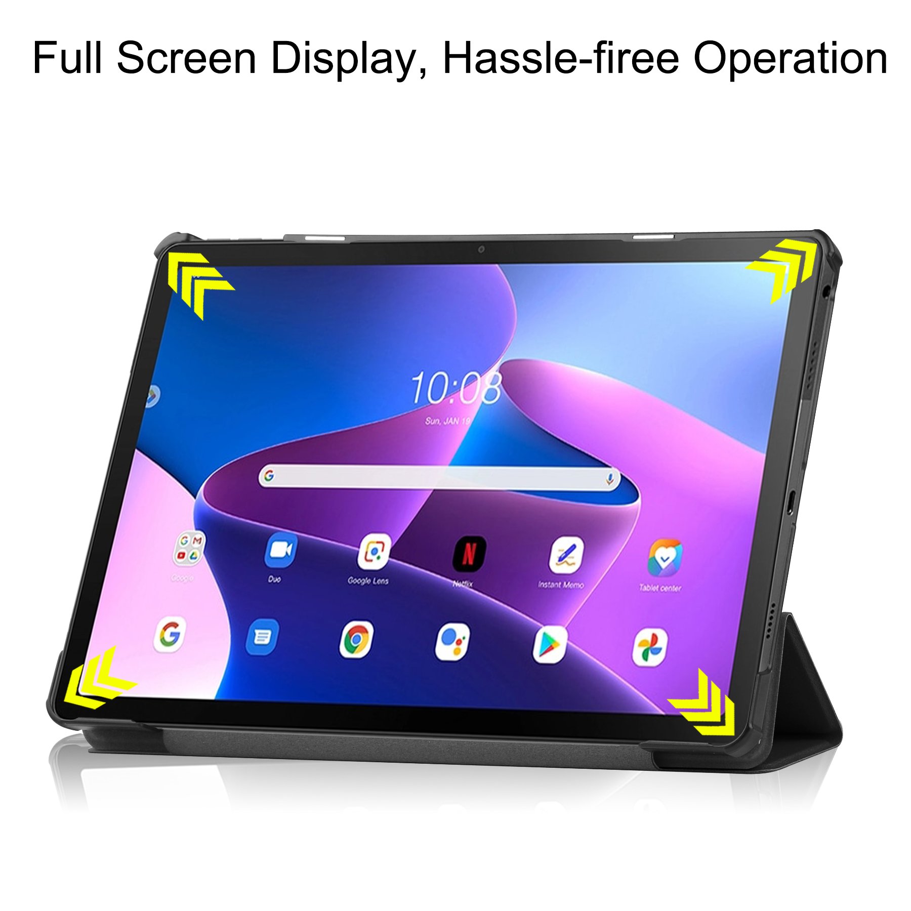 Trifold slim cover leather tablet case for Lenovo tab M10 Plus 3rd Gen 2022 10.6 " TB-X616M