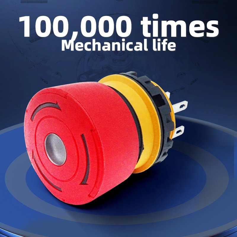 Hot Selling Products 2024 22mm Safety E-Stop Rohs Emergency Stop Button Switches Red Industrial Momentary Push Button Switch