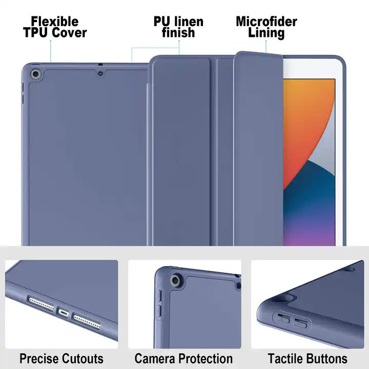 Custom Protective Tablet Case Soft TPU Back Auto Sleep Wake Magnetic Cover for iPad 11 Inch 10th Generation with Pencil Holder