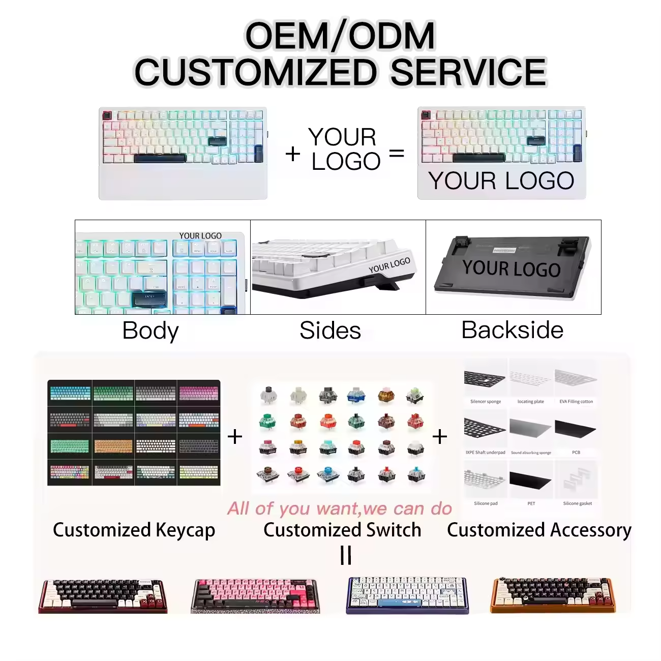 Custom CNC Machining Keyboard Aluminum Case Wired 83 keys USB Type C Hot Swap Mechanical Gamer Gaming Keyboard