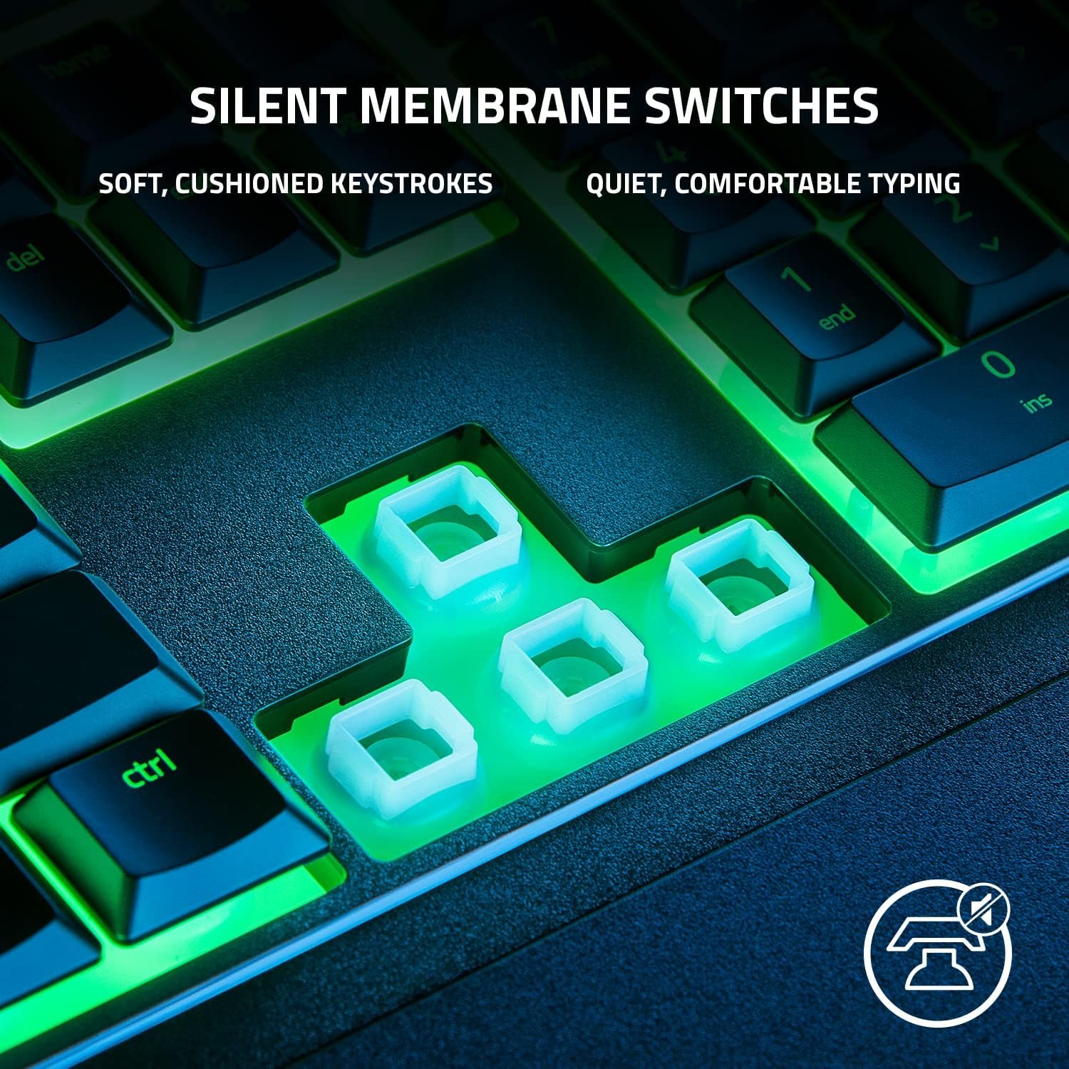 Razer Ornata V3 X Keyboard Gaming Electronics Keyboard Silent Membrane Switches UV-Coated Keycaps Ergonomic Keyboard