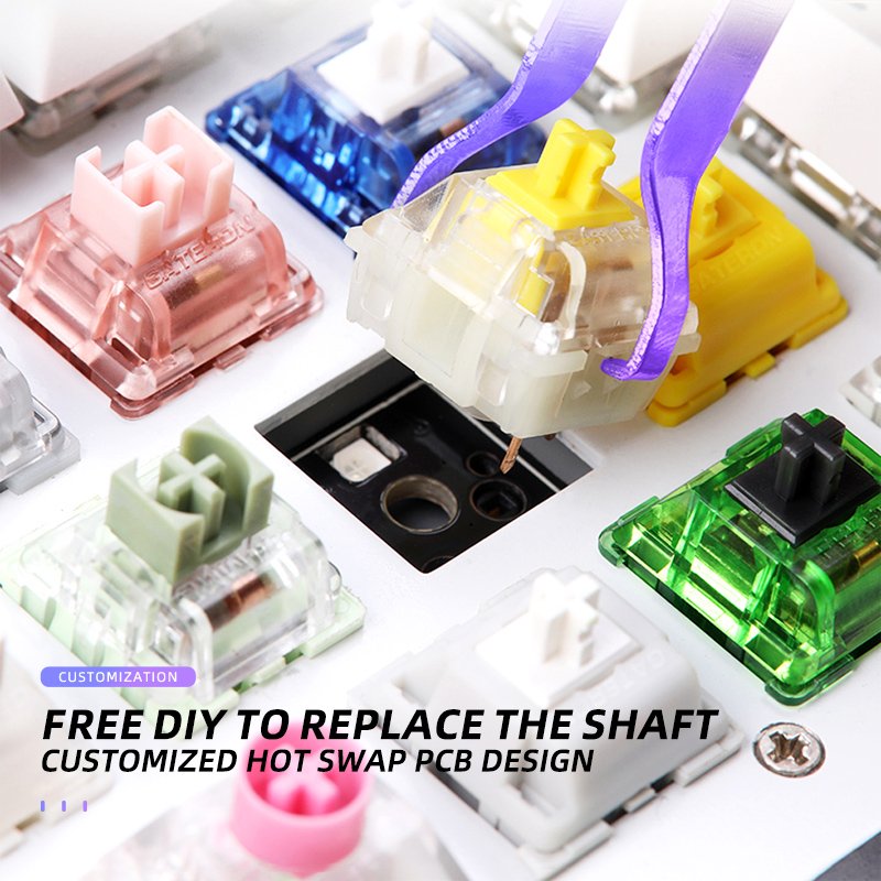 Computer accessories 68keys gaming mechanical keyboard RGB backlight hot swap switch mechanical gaming keyboards for Desktop
