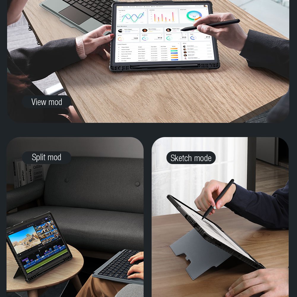 Nillkin Combo Keyboard Case Backlit version for Shockproof Multi Function Tablet Cover Case for Samsung Tab S9/S9 5G