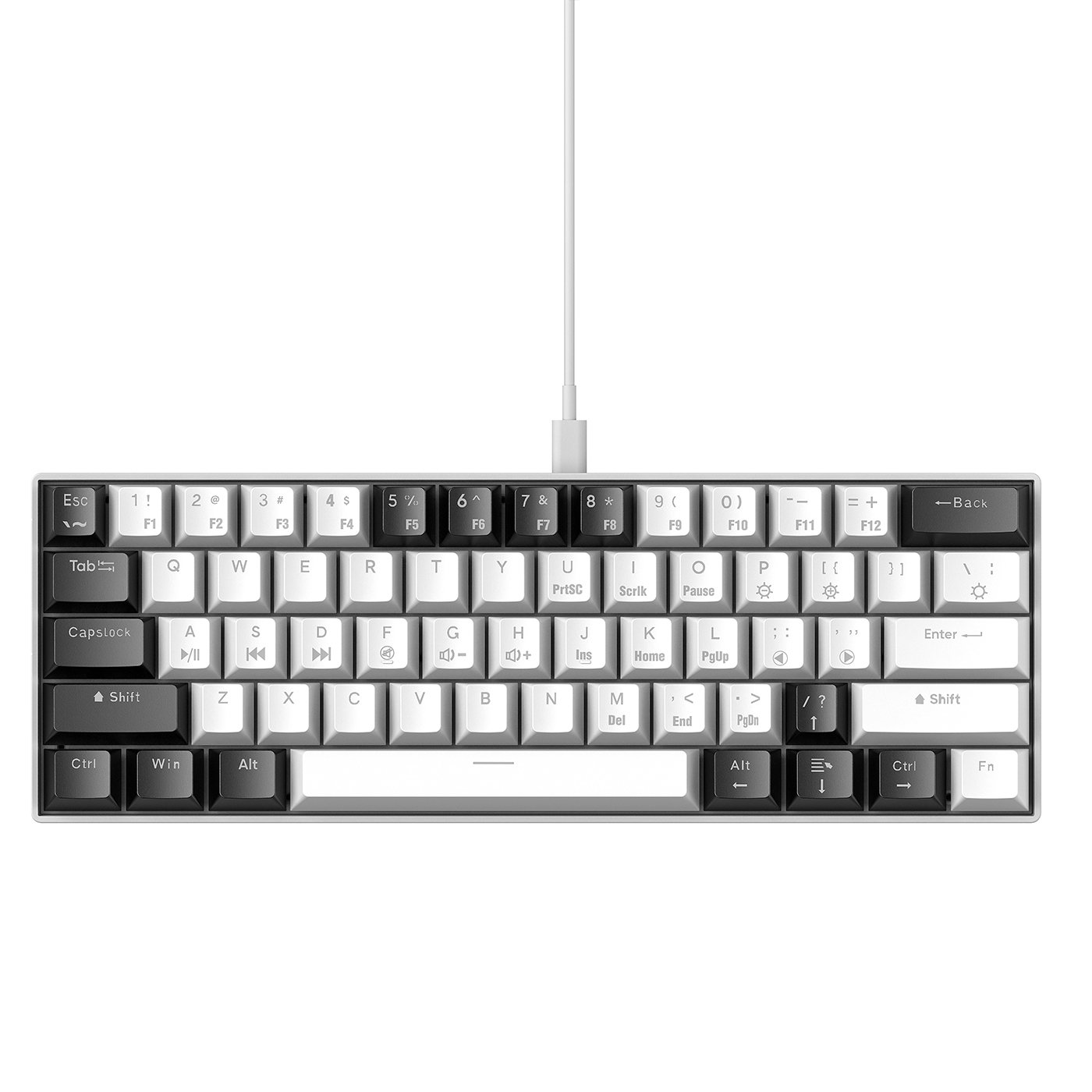 60 Percent Mechanical Gaming Keyboard Ergonomic Durable Detachable Type-C Cable Mini Teclado Gamer Gaming Keyboard Blue Switches