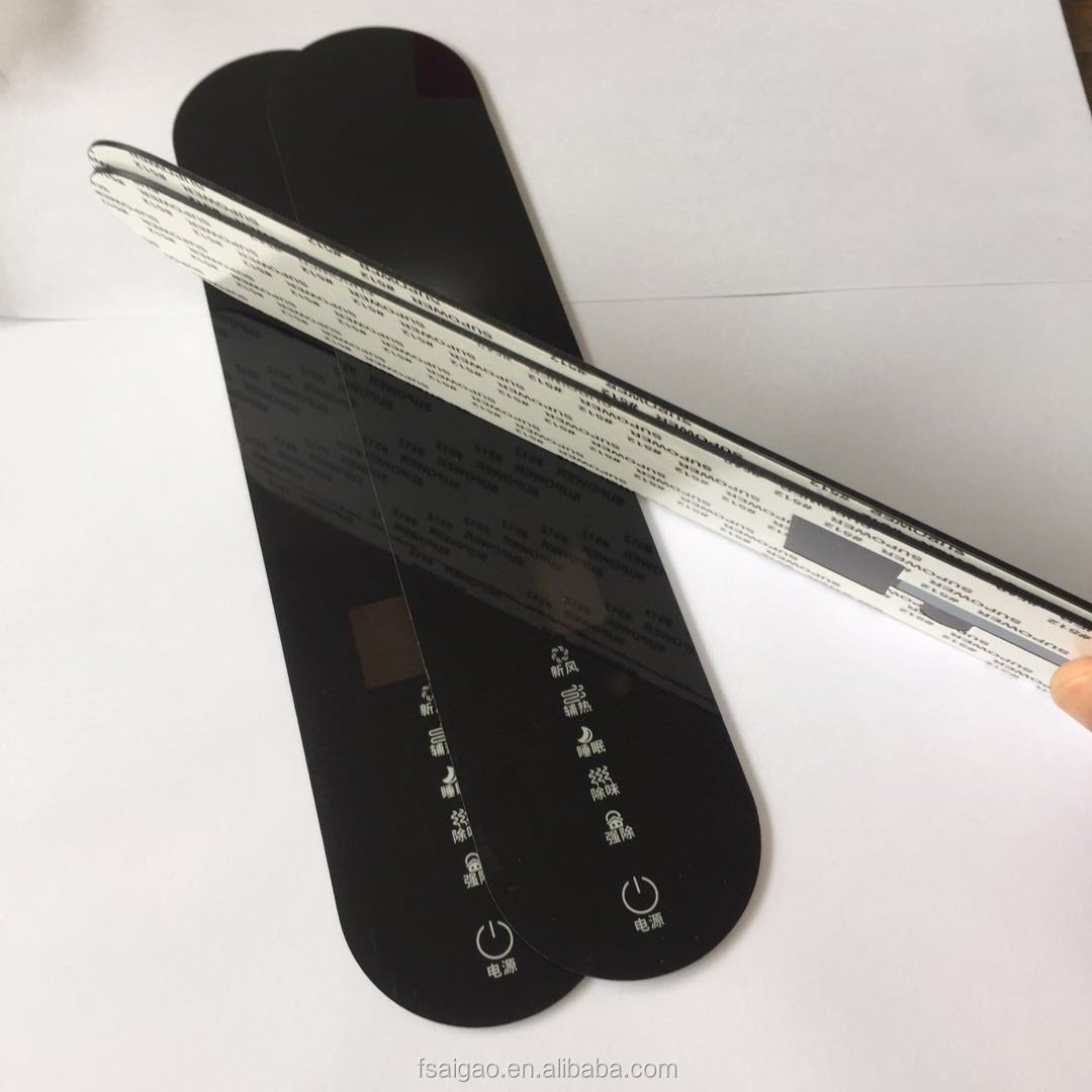 Custom die cut 512 adhesive print front control button membrane switch keyboard panel label Graphic overlay