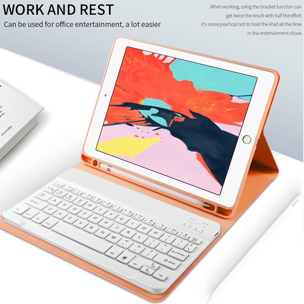 Smart factory price BT keyboard with pencil holder 10.5 cover for ipad pro/air3 10.5 inch