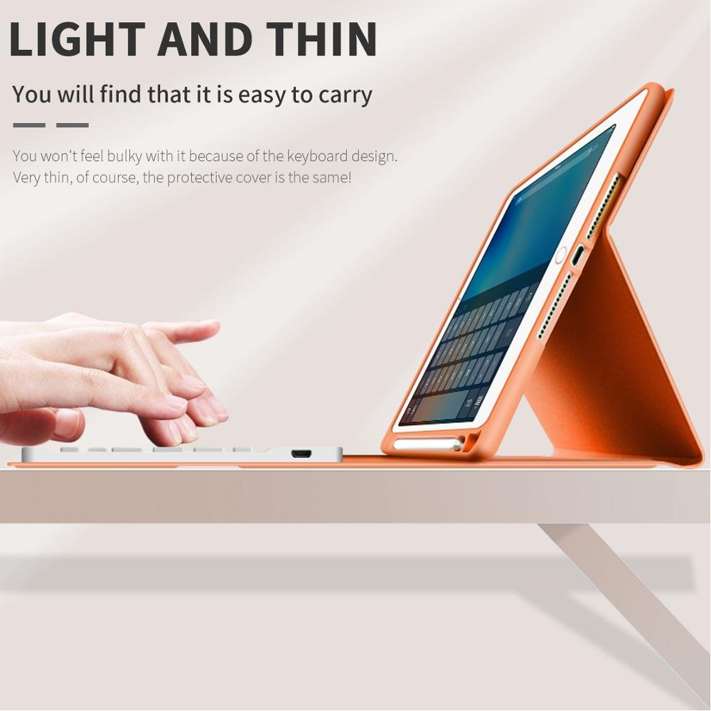 Smart factory price BT keyboard with pencil holder 10.5 cover for ipad pro/air3 10.5 inch