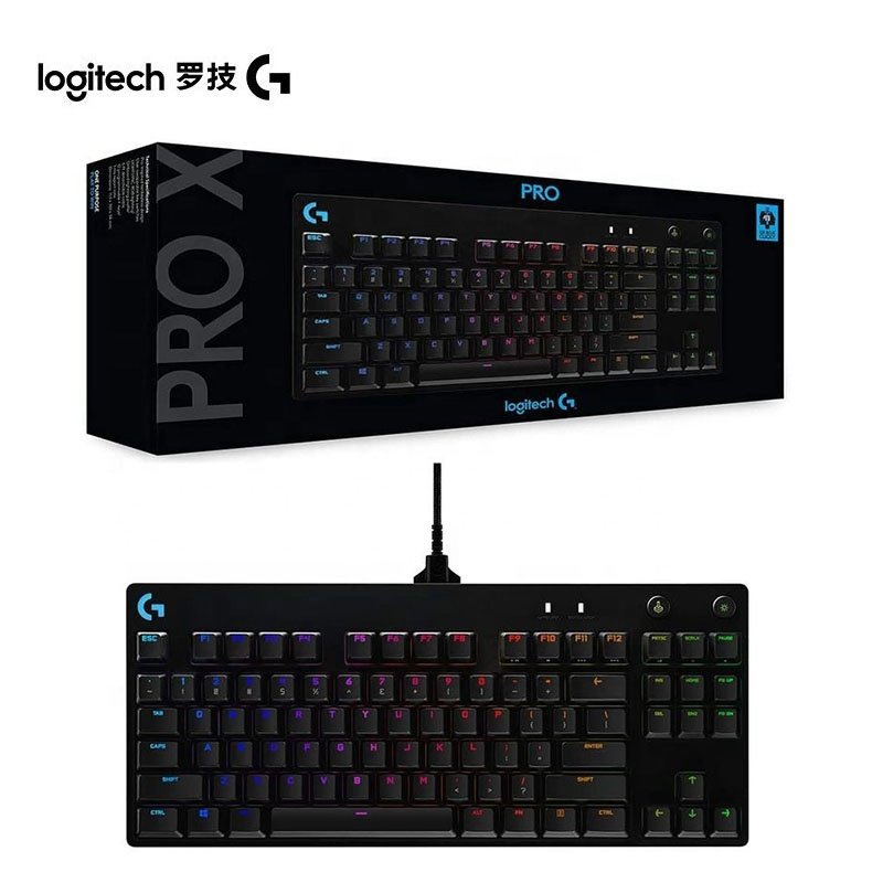 Original Logitech G Pro X Keyboard CM-KB0143B Wired USB 87 Keys Gaming Mechanical Keyboard Waterproof Detachable Cable Keyboard