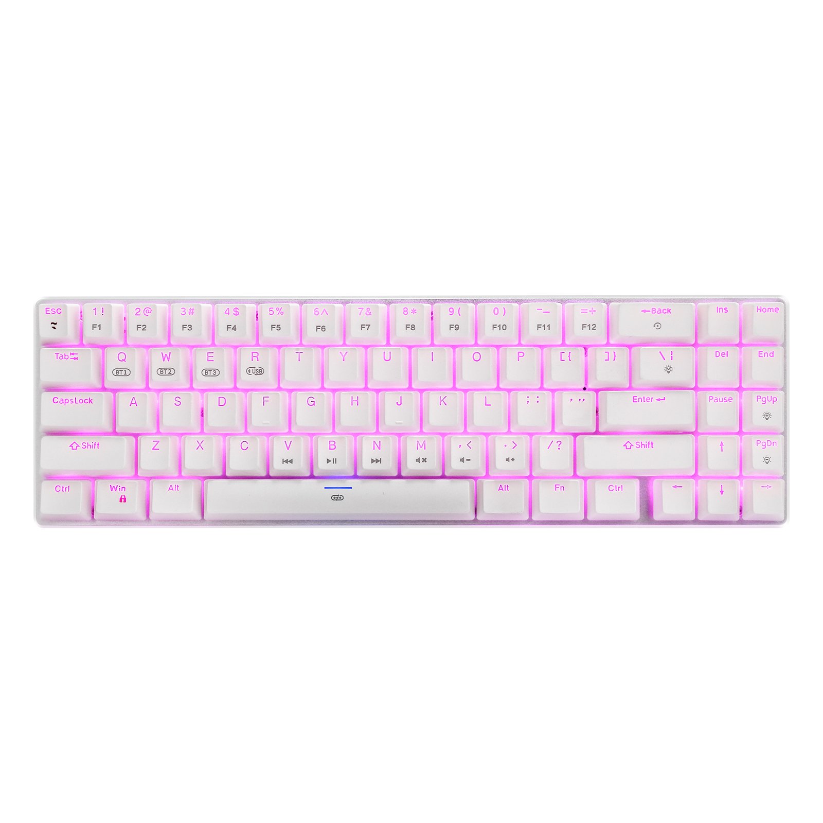 HUO JI CQ006 BT Wireless Mechanical Keyboard Red Switches Compact 71 Keys RGB Backlit Gaming Keyboard for PC Laptop