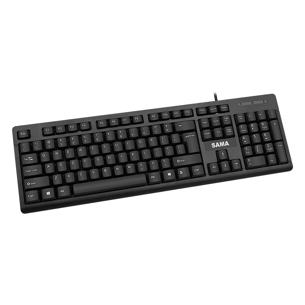 SAMA Wired Keyboard Office Computer USB PC Keyboard Splash-Proof Design Custom Keyboard