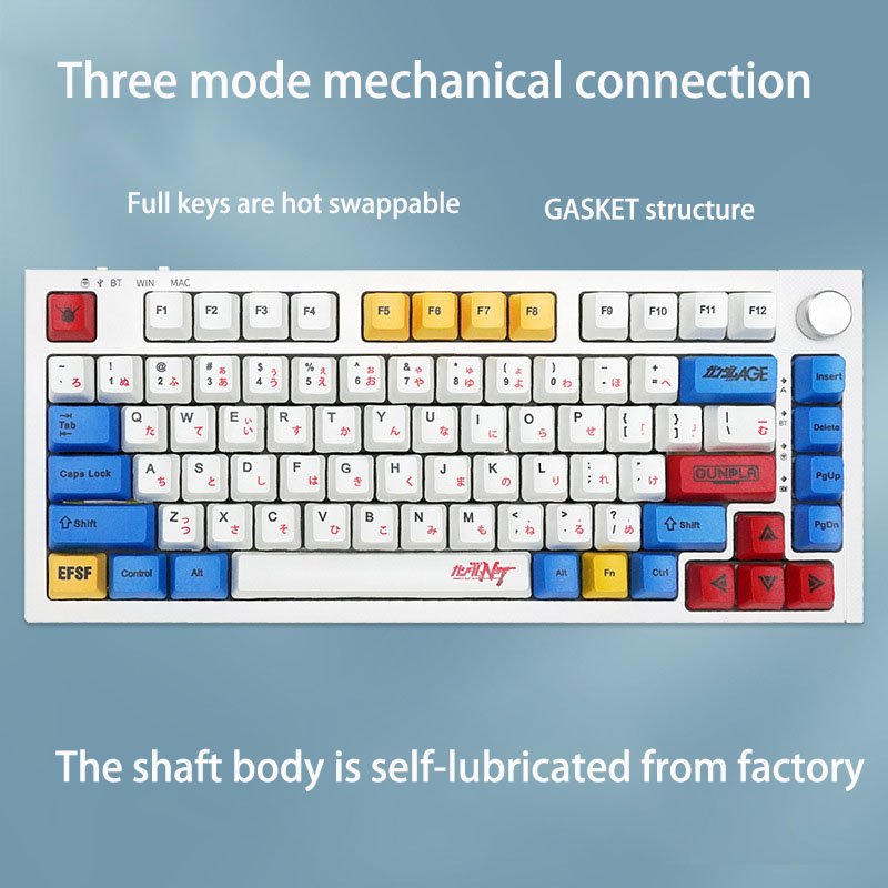 Factory OEM K75 Wireless Mechanical Keyboard three mold custom Gasket hot-swappable shaft mechanical keyboard