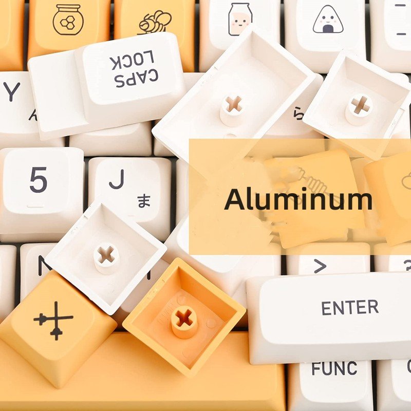 Aluminum XDA Honey Milk Keycaps Japanese Bee keycap 140-Key Set for Cherry MX Covers Fullsize 60% 65% 75% Keyboard