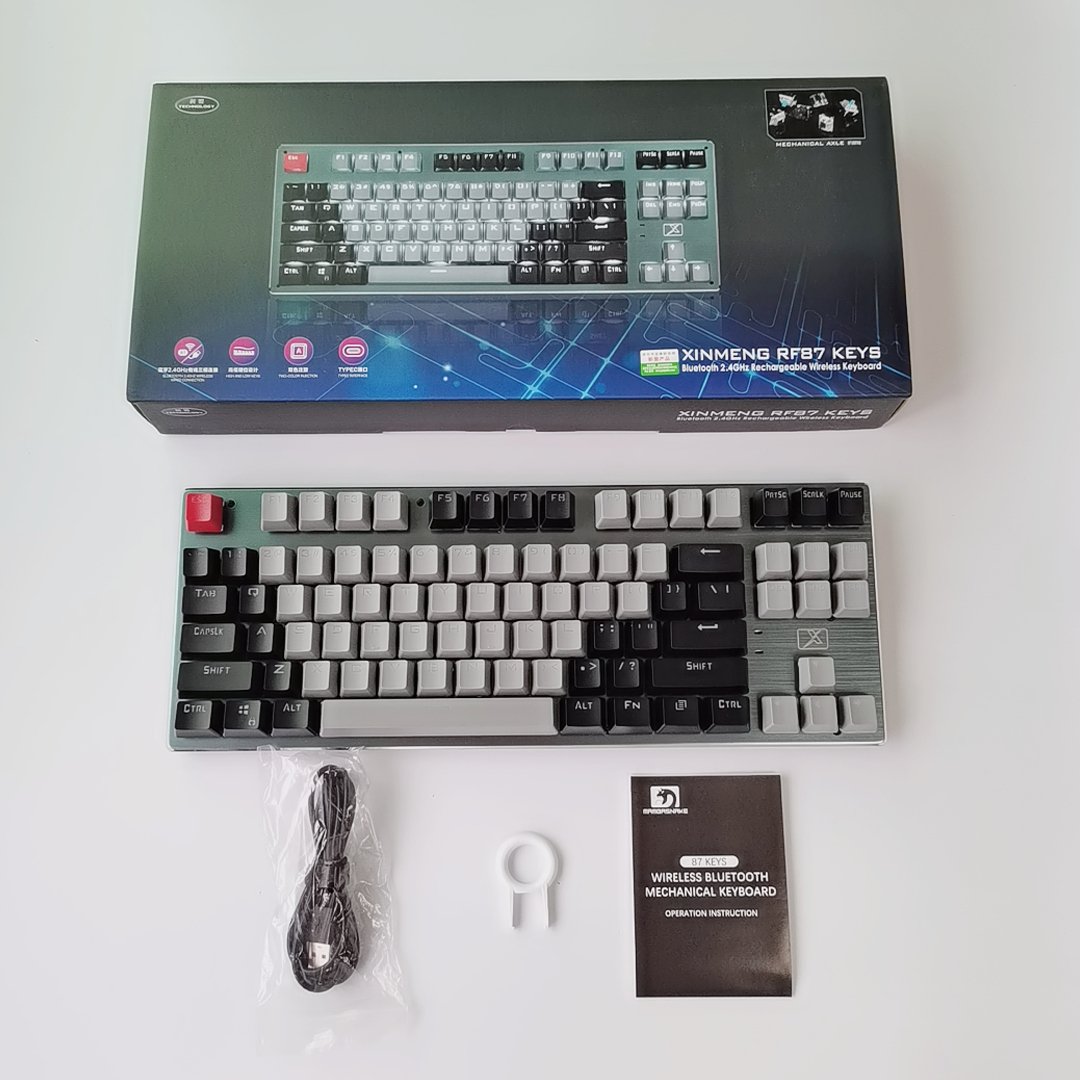 Multi-Function RF912D Type-C support charging wireless 4.0 connection 87 keys mechanical gaming keyboard