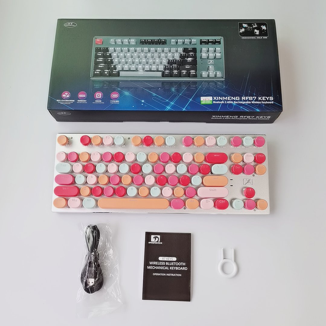 Multi-Function RF912D Type-C support charging wireless 4.0 connection 87 keys mechanical gaming keyboard