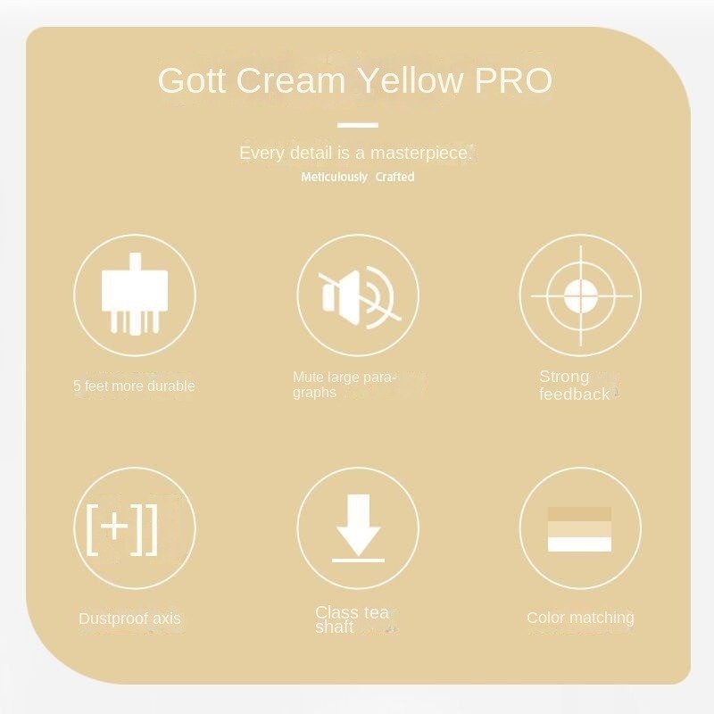 OUTEMU High Tech Cream Yellow PRO Mechanical Keyboard Hot Swap Axis Customized Advance Large Section Switch with Five Pins
