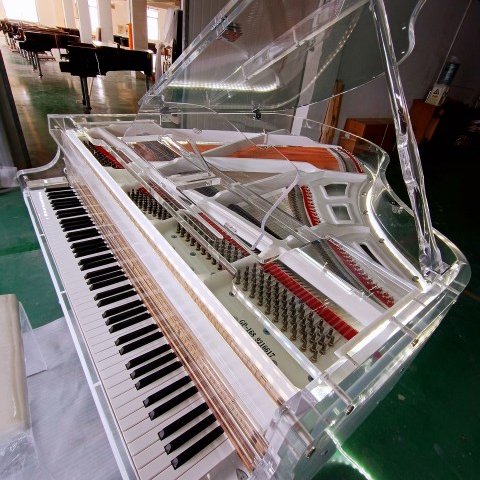 self playing acrylic baby grand piano