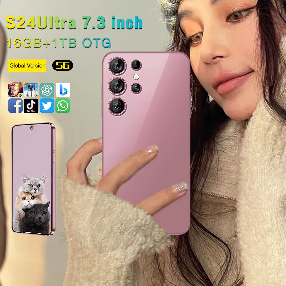 2024 Hot Selling Cellphone S24 Ultra 16GB+1TB 5G smartphone 7.3-inch Unlocked Dual Card Android 13 Mobilephone