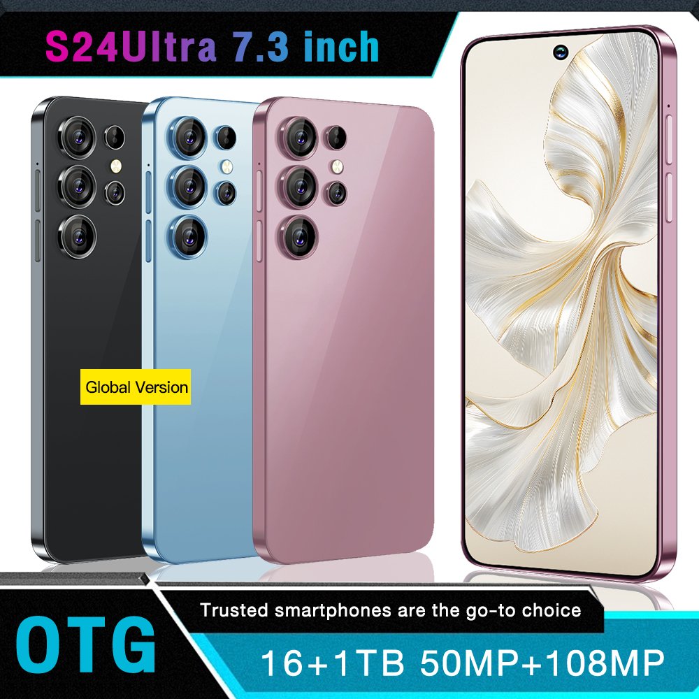 2024 Hot Selling Cellphone S24 Ultra 16GB+1TB 5G smartphone 7.3-inch Unlocked Dual Card Android 13 Mobilephone