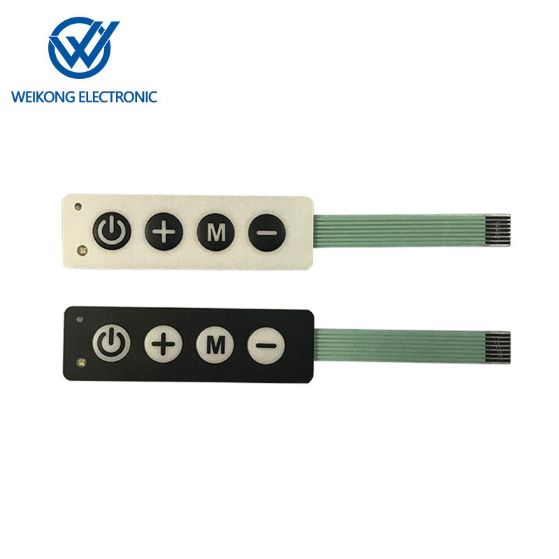 Membrane keypad with LED illumination push button