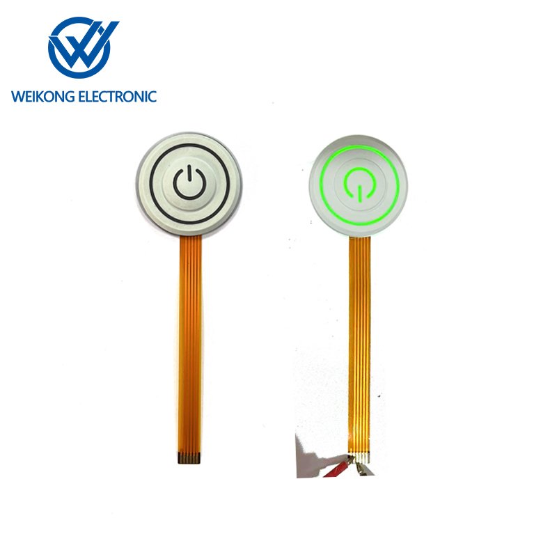 Membrane keypad with LED illumination push button