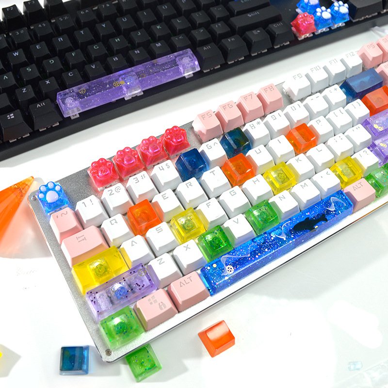 LOVE RESIN diy keycap silicone mold mechanical keyboard key pulle resin keycap cover cat claw mirror glue mold